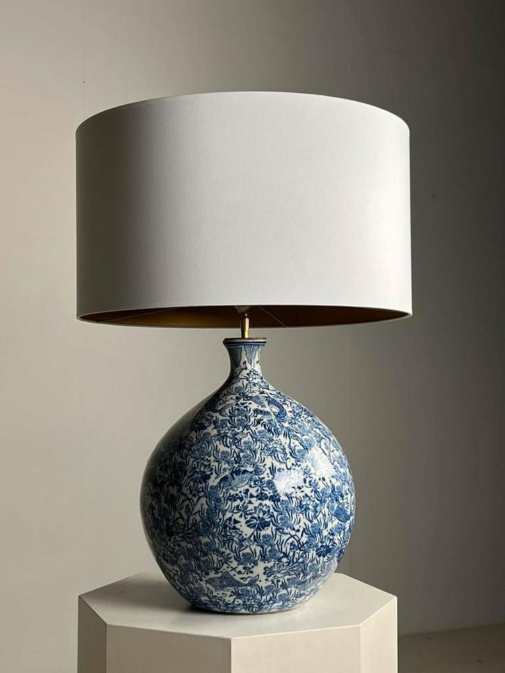 2x schemerlamp klassiek, Huis en Inrichting, Lampen | Tafellampen, Zo goed als nieuw, Minder dan 50 cm, Ophalen