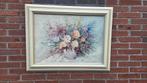 Prachtige schilderij mooi bloemen 67x87, Antiek en Kunst, Kunst | Schilderijen | Klassiek, Ophalen of Verzenden