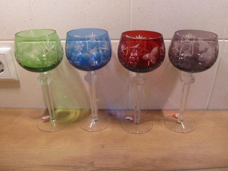 Boheems kristal roemer Anna Hütte 4 stuks, Antiek en Kunst, Antiek | Glas en Kristal, Ophalen of Verzenden
