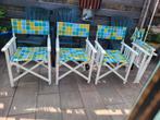 🌞4 stoelen en 4 voeten bankjes mogen weg voor wegeefprijs, Tuin en Terras, Ophalen of Verzenden, Zo goed als nieuw, Hout, Stoel