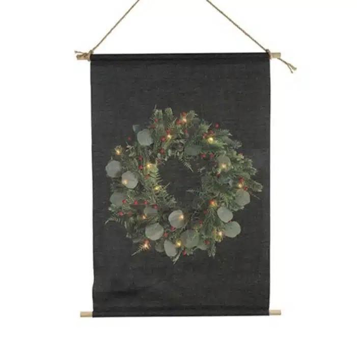 Wanddoek Krans met LED verlichting Cosy S, Diversen, Kerst, Nieuw, Ophalen of Verzenden