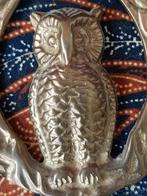 Mooi antiek kleppermannetje uit Engeland met een uil 8,7 cm., Antiek en Kunst, Antiek | Koper en Brons, Ophalen of Verzenden, Koper