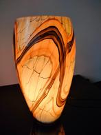 Italië Glas Lamp Tafellamp Grijs Zalm Opalino Vetro 1990, Ophalen of Verzenden