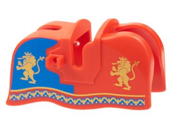 Lego Castle Zadel Horse Barding, Smooth Edge with Gold Lion beschikbaar voor biedingen