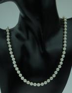 Parel zoetwater ketting 14k bicolor gouden fraai slot dames, Ophalen of Verzenden, Goud, Ketting, Met edelsteen