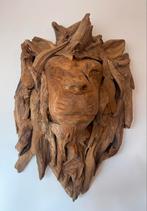 Wortel houten leeuwenkop voor aan de wand 35/60/25cm, Ophalen of Verzenden