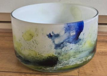 Vintage Riihimäen Lasi Koralli schaal 20x11 *glaskunst* beschikbaar voor biedingen