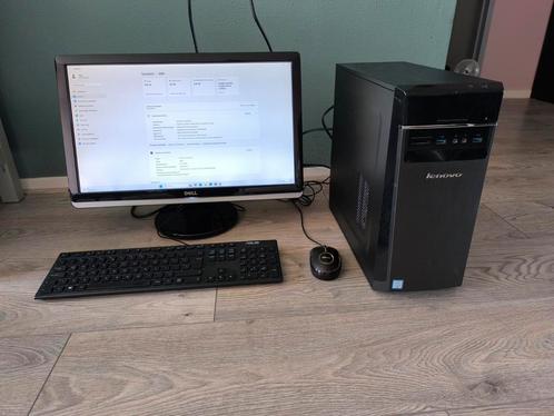 Computer Lenovo Inclusief Monitor, toetsenbord en muis, Computers en Software, Desktop Pc's, Zo goed als nieuw, HDD, SSD, Met monitor