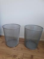 2 metalen prullenbakken., Ophalen, Zo goed als nieuw, Minder dan 50 cm