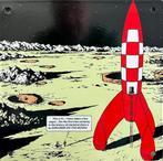 Tintin – Rocket to the Moon – Emaille Plaat – 20 x 20 cm, Ophalen of Verzenden, Kuifje, Nieuw, Plaatje, Poster of Sticker