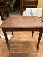 Oud houten tafeltje met scheur in blad opknapper, Huis en Inrichting, Tafels | Bijzettafels, Gebruikt, 75 cm of meer, Rechthoekig