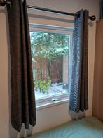 Antraciet rvs gordijnroedes met bijpassende gordijnenn, Ophalen, 100 tot 150 cm, Nieuw, 50 tot 100 cm