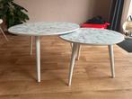 Salontafel Set Marmer Look, Huis en Inrichting, Tafels | Bijzettafels, Ophalen, Gebruikt, Rond, 75 cm of meer