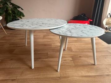 Set van 2 salontafels – marmerlook, stijlvol en stevig