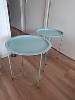 2x mint groene tafeltjes - Nieuw  50 cm hoog, Minder dan 55 cm, Rond, Zo goed als nieuw, Ophalen