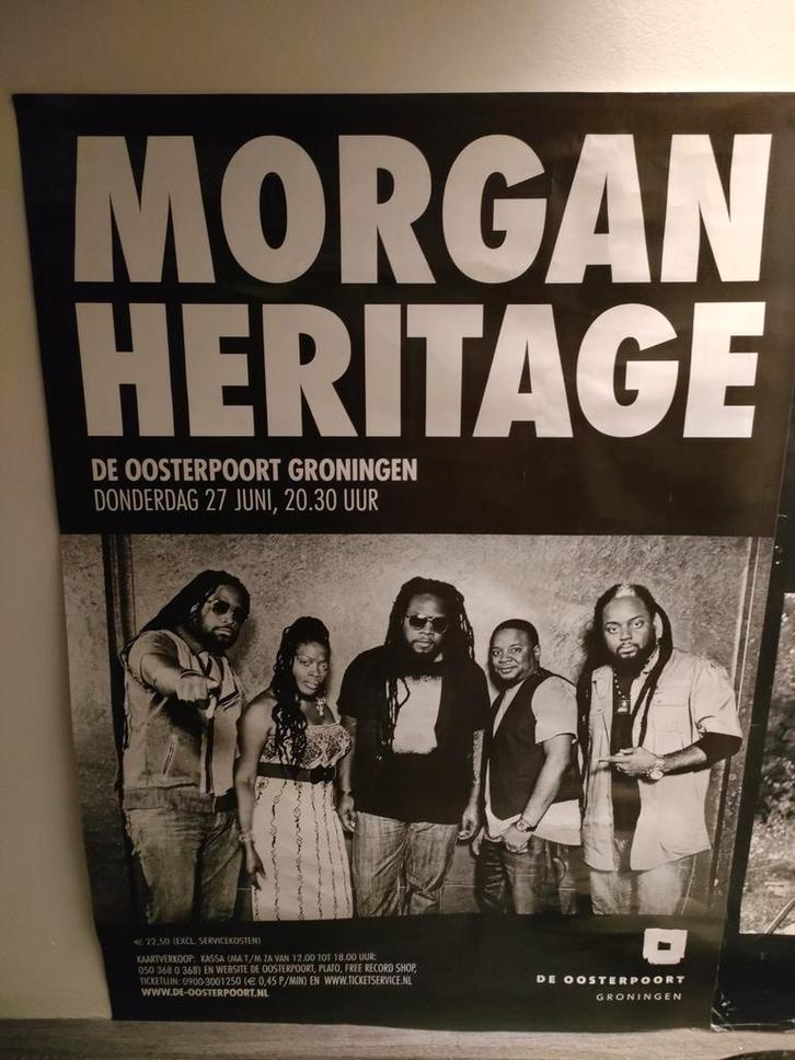 Morgan Heritage Poster, Verzamelen, Posters, Gebruikt, Muziek, Deurposter of groter, Rechthoekig Staand, Ophalen