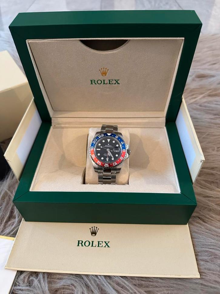 Rolex GMT-Master II "Pepsi" - Compleet!, Sieraden, Tassen en Uiterlijk, Horloges | Heren, Nieuw, Polshorloge, Rolex, Staal, Ophalen of Verzenden
