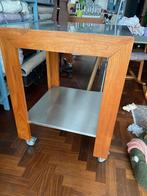 Te koop: twee keuken bijzet tafels met rvs blad, Ophalen, Overige kleuren, 50 tot 100 cm, Zo goed als nieuw