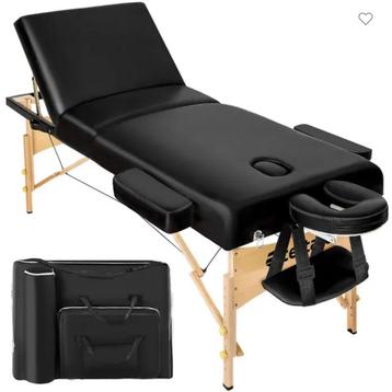 Massagetafel met 3 zones zwart beschikbaar voor biedingen