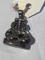 Gekeurd zilver signet lakstempel aan horlogeketting, Ophalen of Verzenden, Zilver