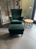 Complete zithoek set – stoel + voetenbank + tafeltje + lamp, Ophalen, Gebruikt