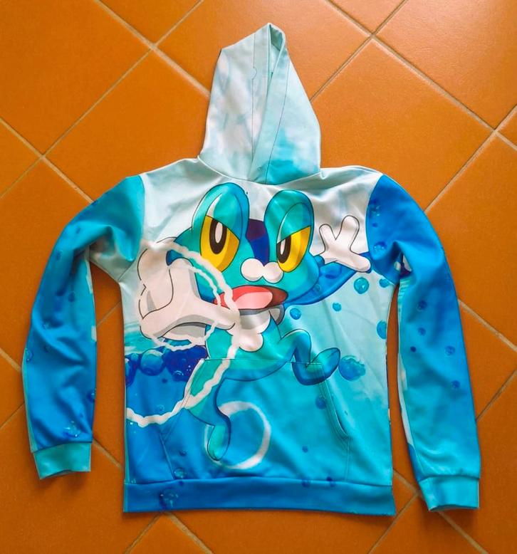 Pokémon Froakie hoodie – maat 170 / S – goede staat, Kleding | Heren, T-shirts, Gedragen, Maat 46 (S) of kleiner, Blauw, Ophalen of Verzenden