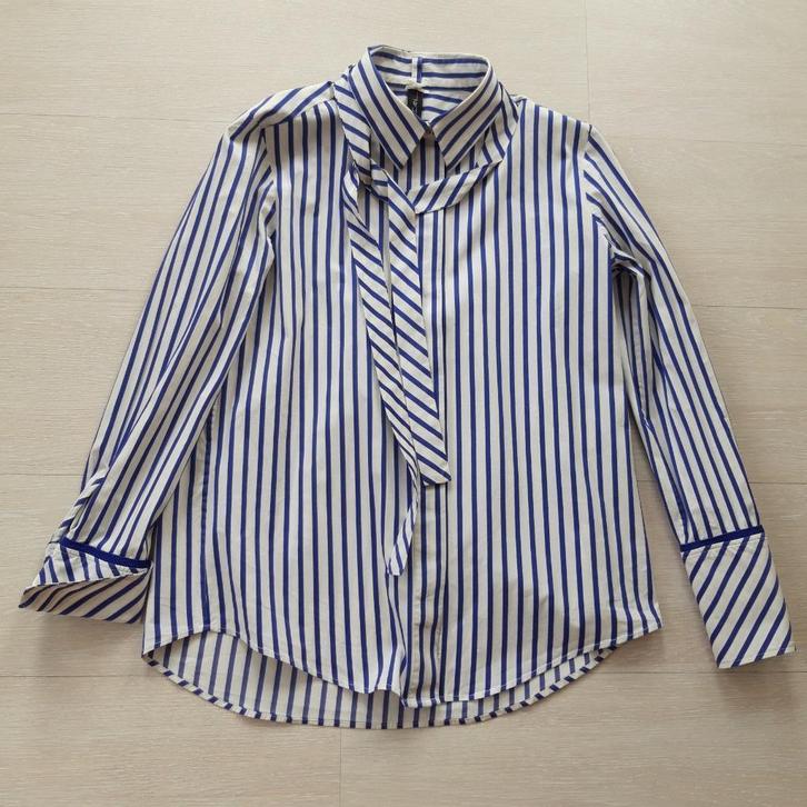 Marc Cain, blauw wit gestreepte blouse ,maat 36/N2, Kleding | Dames, Blouses en Tunieken, Zo goed als nieuw, Maat 36 (S), Blauw
