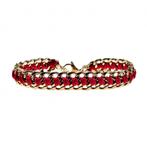 18cm tot 22cm Armband Dames Breed Verguld RVS Cubaanse, Staal, Birgitta-Gracht 33, 6465 EL Kerkrade, Nederland, Verzenden, Nieuw