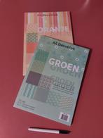 A4 Decoblok 2stuks Groen en Oranje., Ophalen of Verzenden, Zo goed als nieuw