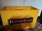 Vintage geel kratje van Heineken voor 10 halve liter flessen, Verzenden, Gebruikt, Flesje(s), Heineken