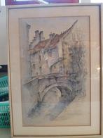 Mooie ets van het Molenpoortje in Maastricht, Antiek en Kunst, Verzenden