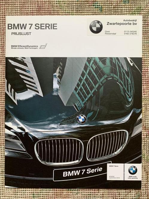 Nederlandse prijslijst BMW 7-serie F01 F02 2010 nieuw, Boeken, Auto's | Folders en Tijdschriften, Nieuw, BMW, Ophalen of Verzenden