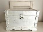 Brocante houten kist wit, Huis en Inrichting, Woonaccessoires | Kisten, Ophalen, 50 tot 100 cm, Minder dan 50 cm, Minder dan 50 cm