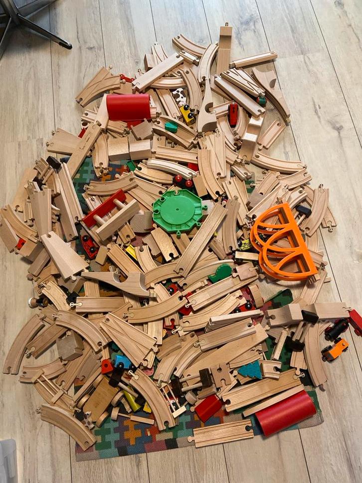Houten Speelgoedtrein Set - Compleet!, Kinderen en Baby's, Speelgoed | Overig, Gebruikt, Jongen of Meisje, Ophalen