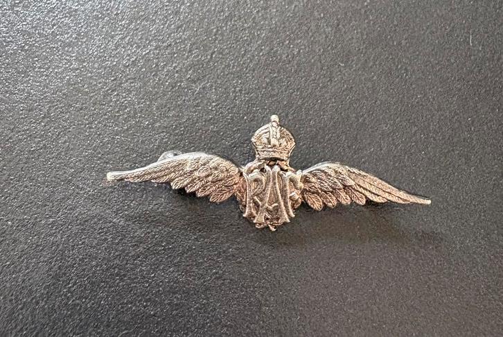 Sweetheart broche RAF sterling zilver antiek, Verzamelen, Militaria | Algemeen, Luchtmacht, Embleem of Badge, Engeland, Ophalen of Verzenden