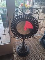 Brocante Gietijzeren Spiegel - 60cm Hoog, Ophalen of Verzenden