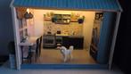 Een kijkkast met keuken en verlichting., Verzamelen, Ophalen, Zo goed als nieuw, Poppenhuis