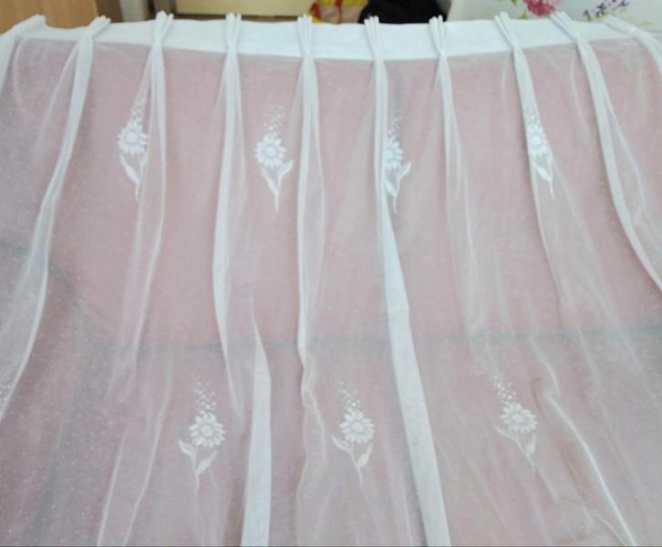 1 Helderwitte vitrage van 240 cm hoog en 255 cm breed, Huis en Inrichting, Stoffering | Gordijnen en Lamellen, Zo goed als nieuw