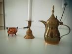 Messing keteltje, koperen kandelaar bel, snavelbekkan DALLAH, Ophalen of Verzenden, Koper