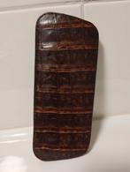 Vintage jaren 60 echt krokodil leren hard case brillenkoker, Ophalen of Verzenden, Overige merken