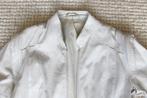 Exclusieve Wit Leren Jas (L) € 75,-, Kleding | Dames, Beige, Maat 42/44 (L), Ophalen of Verzenden, Zo goed als nieuw