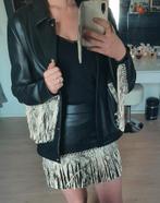 Nikkie leren rok met bijpassende jas met franjers, Zwart, Ophalen of Verzenden, Zo goed als nieuw, Nikkie