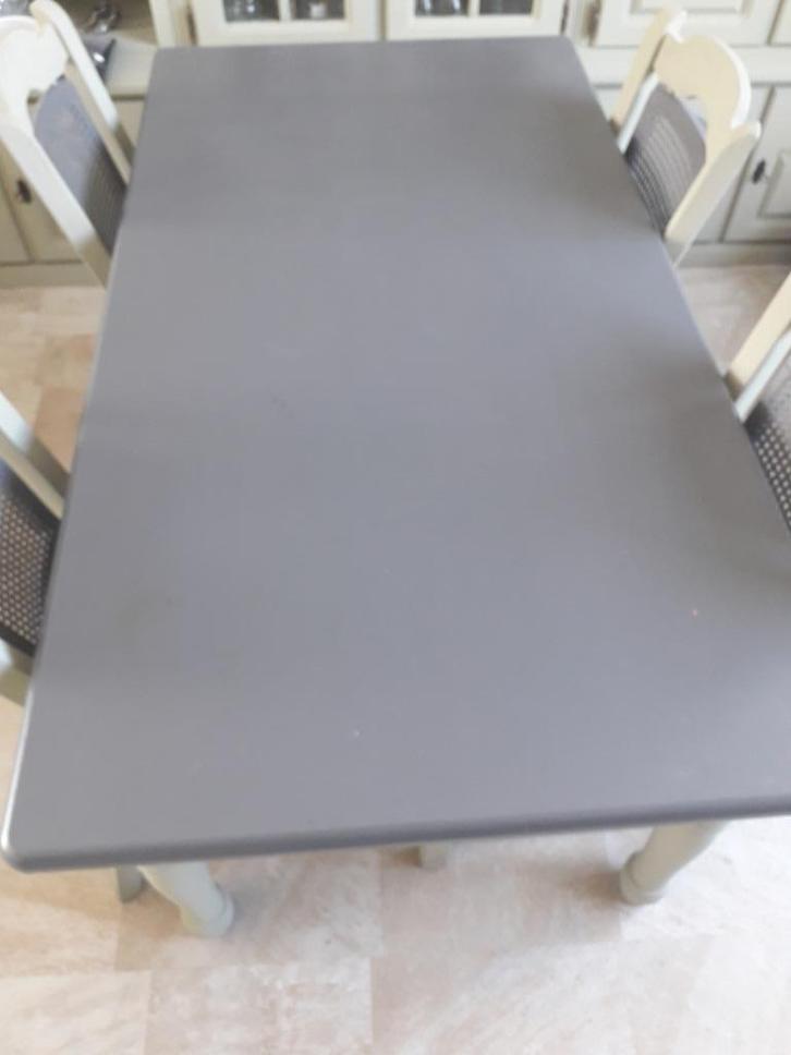 eiken eettafel en 4 stoelen, Huis en Inrichting, Tafels | Eettafels, Gebruikt, Rechthoekig, Ophalen