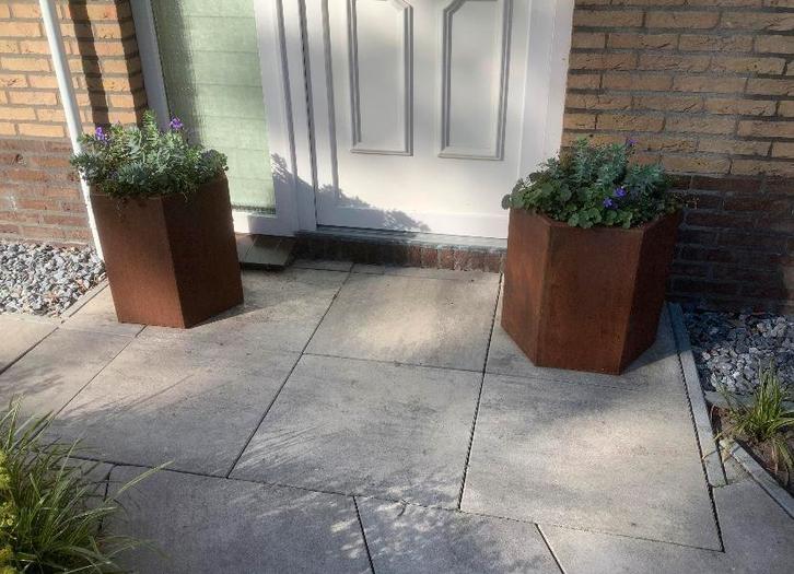 Prachtige Corten stalen bloembakken, Tuin en Terras, Bloembakken en Plantenbakken, Nieuw, Metaal, Tuin, 30 tot 60 cm, 100 cm of meer