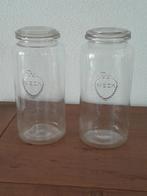 2 glazen potten weckpotten voorraadpotten, Huis en Inrichting, Ophalen of Verzenden, Gebruikt, Glas, Pot, Bus of Blik