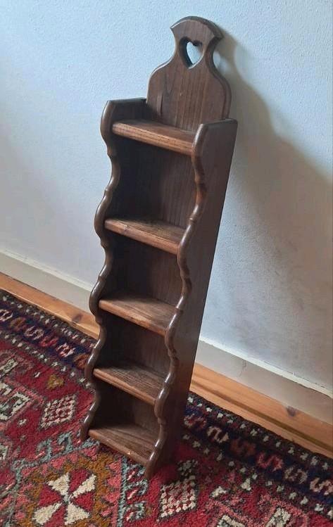 Antiek Houten Wandrekje met 5 Planken, Antiek en Kunst, Antiek | Woonaccessoires, Ophalen