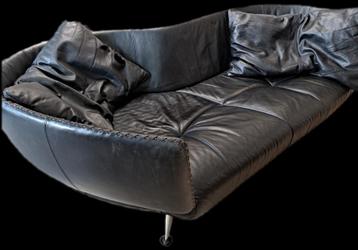 De Sede DS-102 loungebank 3-zits donkerblauw & cognac veter beschikbaar voor biedingen