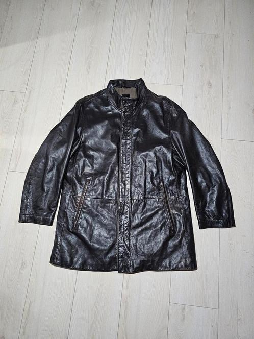 Hugo Boss leren jas Maat 48/M, Kleding | Heren, Jassen | Zomer, Gedragen, Maat 48/50 (M), Zwart, Ophalen of Verzenden