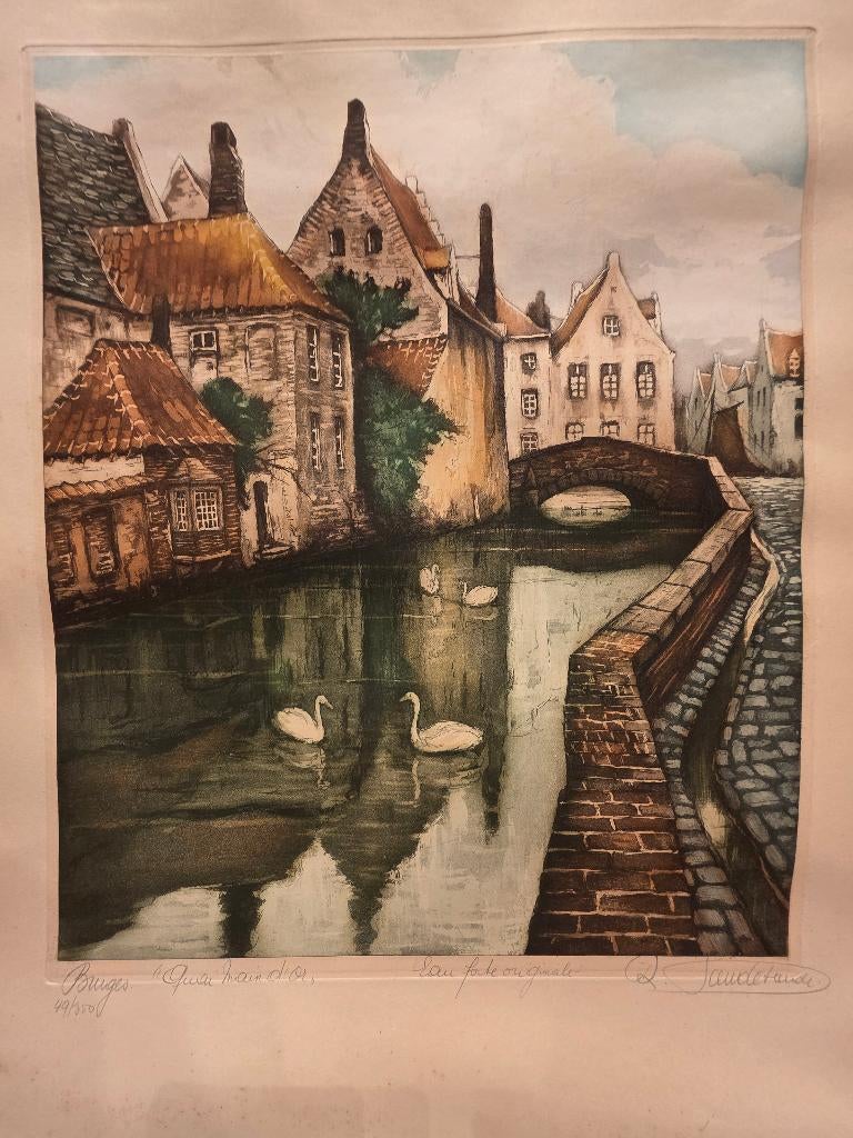 Ets Brugge "Quai Main d'Or", Antiek en Kunst, Ophalen of Verzenden
