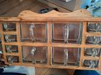 Ladekastje met 12 glazen lades zonder beschadegingen, Antiek en Kunst, Curiosa en Brocante, Ophalen of Verzenden